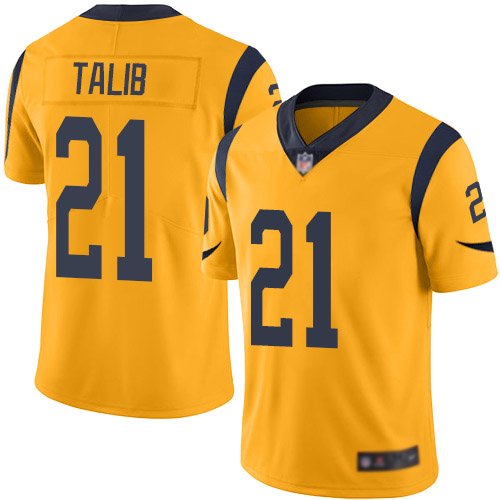 Los Angeles Rams Limited Gold Men Aqib Talib Jersey NFL Football #21 Rush Vapor Untouchable
